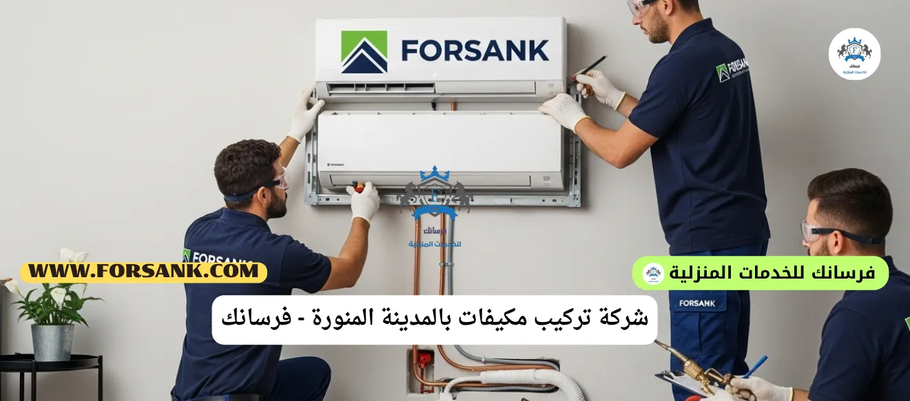 شركة تركيب مكيفات بالمدينة المنورة - تنفيذ دقيق وخدمة موثوقة من فرسانك فريق فرسانك المحترف ينفذ عملية تركيب دقيقة لمكيف سبليت في المدينة المنورة